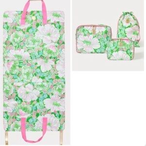 Lilly Pulitzer Putting Green Poppyland Garment Bag and Packing Cubes GWP NWT